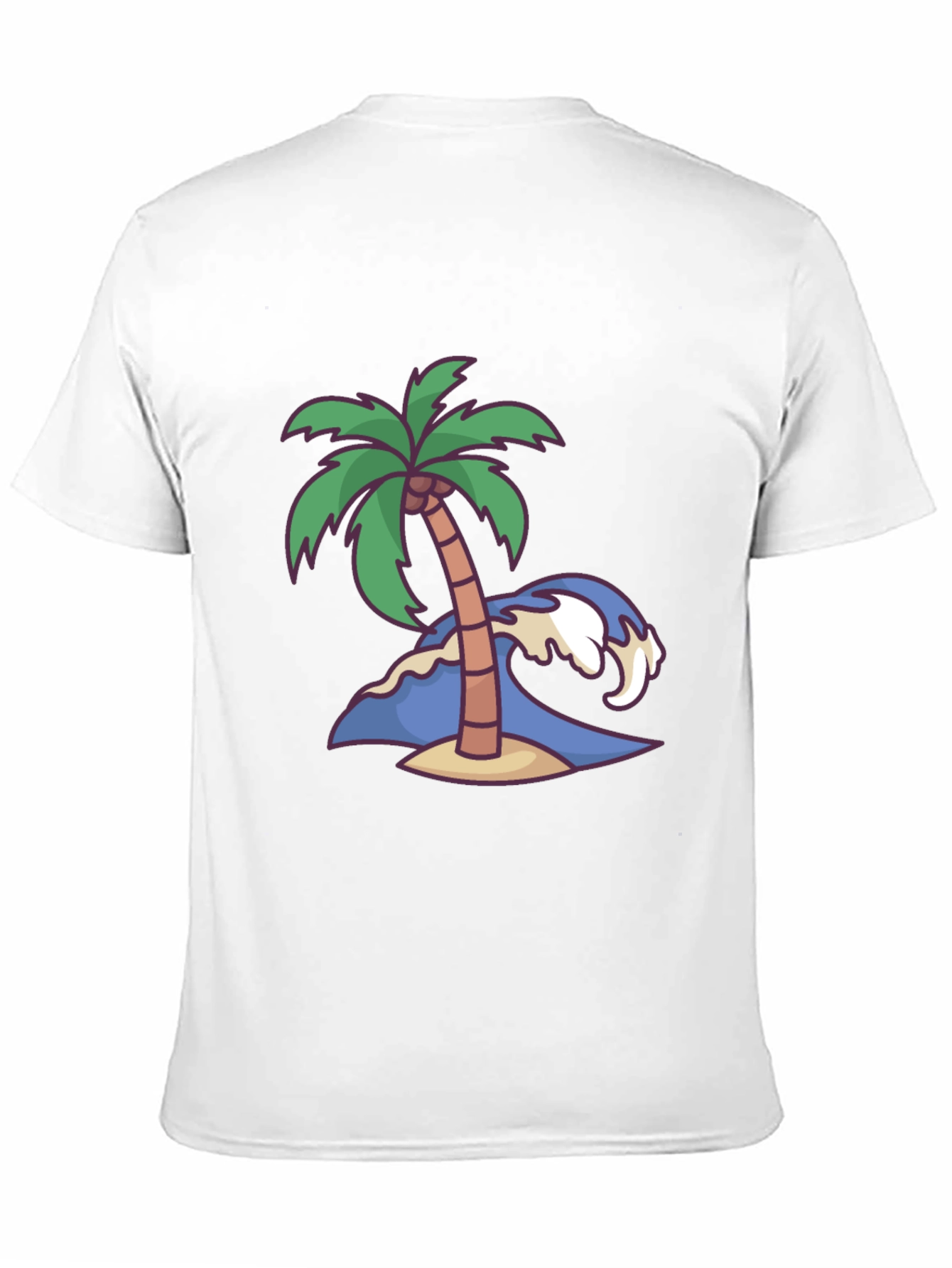 Island Vibes Tee: Palm Tree & Wave Graphic T-Shirt