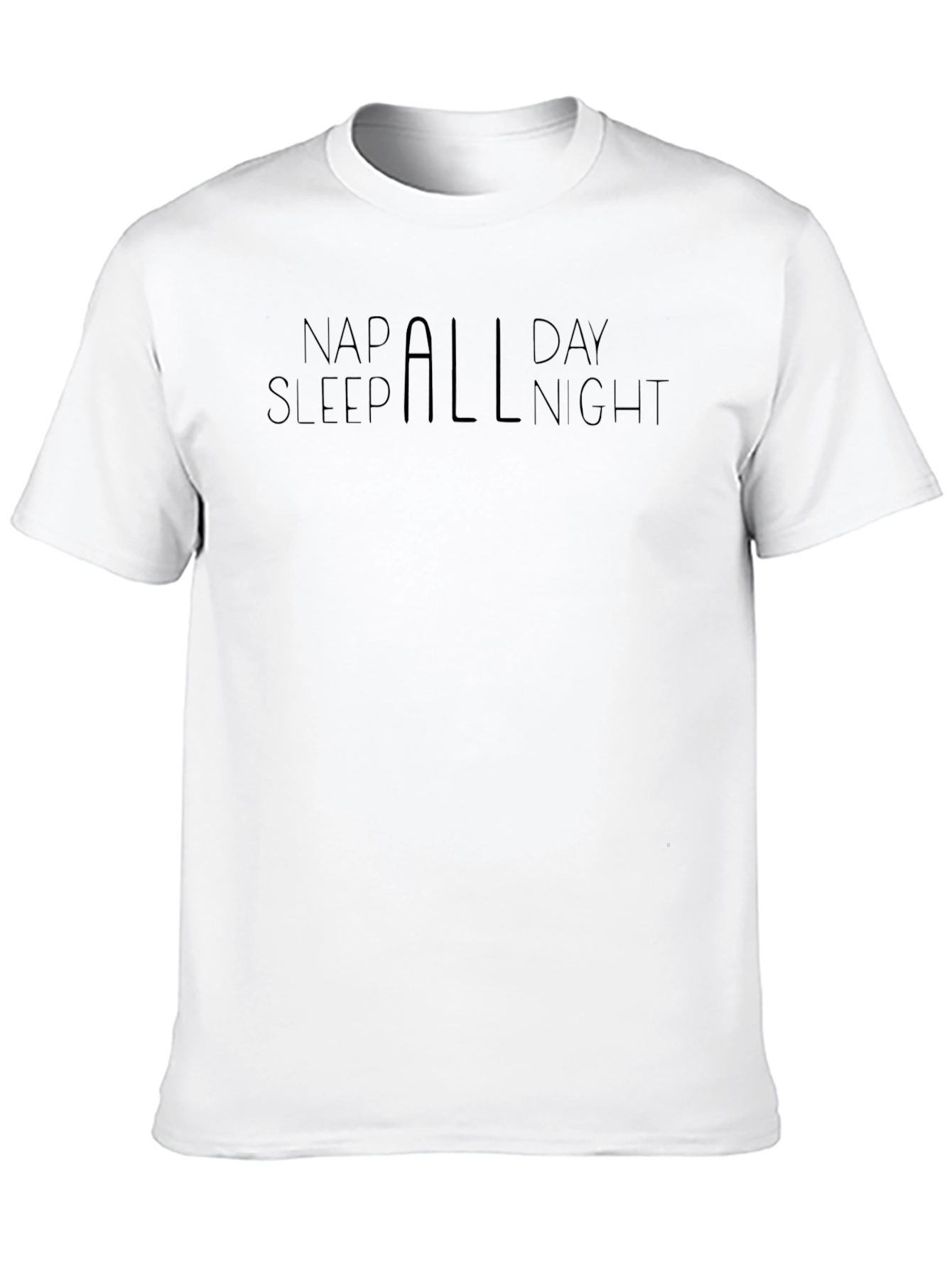 Nap Sleep All Day Night Black Graphic Tee Shirt