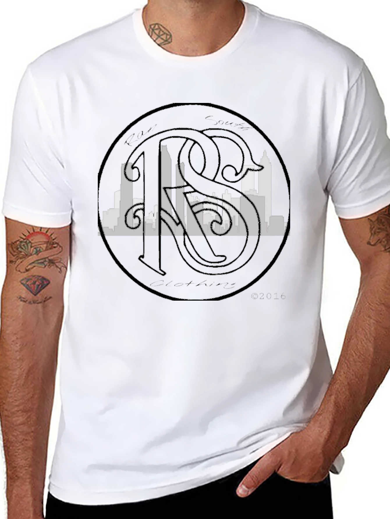 Retro Skyline Graphic Tee - Black