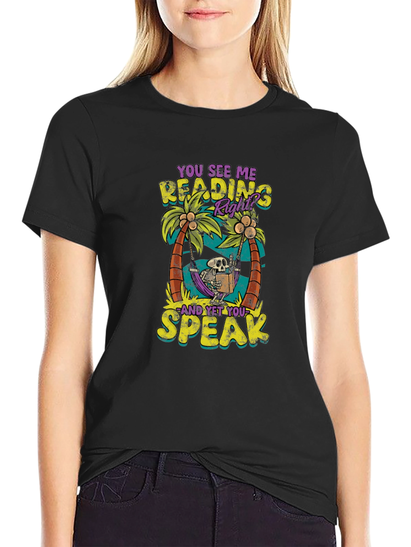 Funny Skeleton Reading T-Shirt