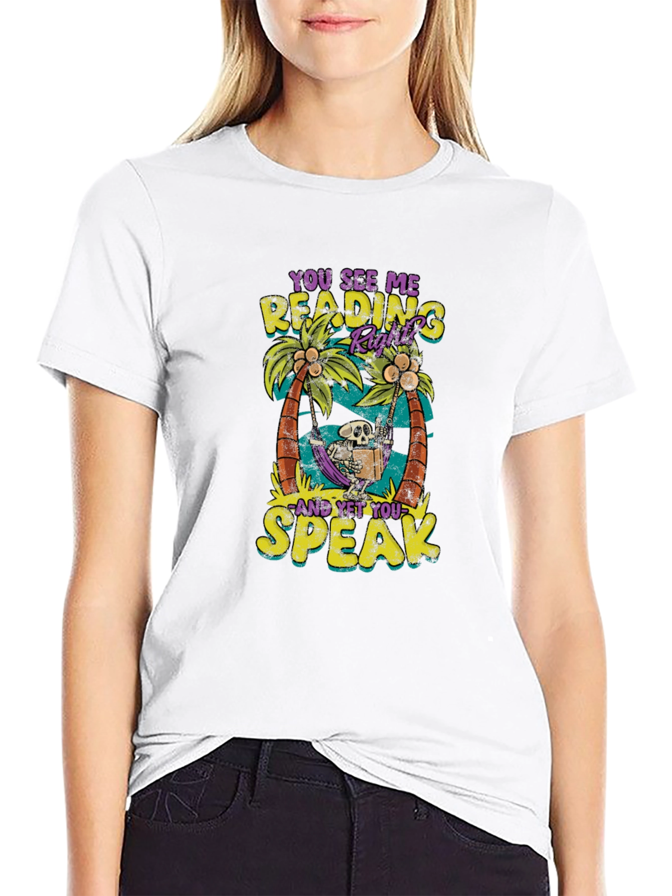 Funny Skeleton Reading T-Shirt