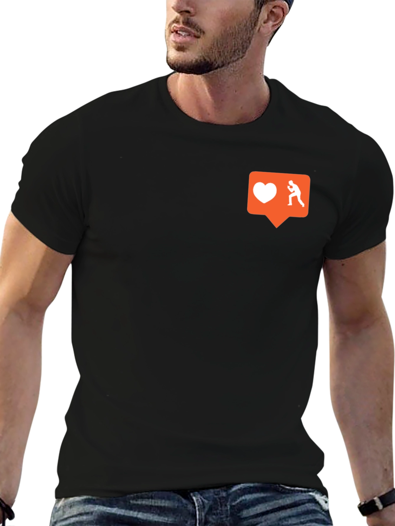 Black T-Shirt with Social Media Inspired Graphic