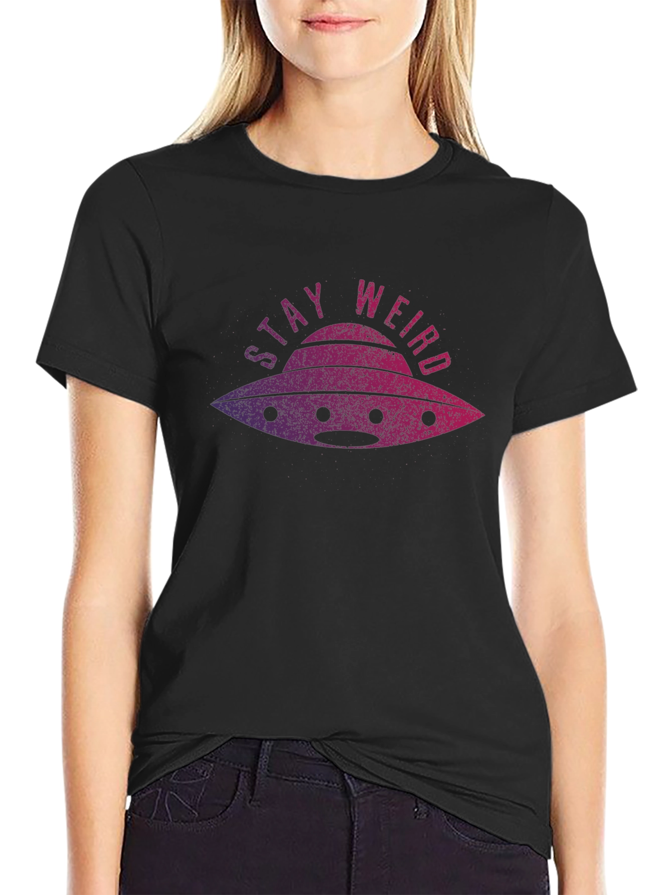 Stay Weird Alien Graphic Tee - Soft Cotton Blend