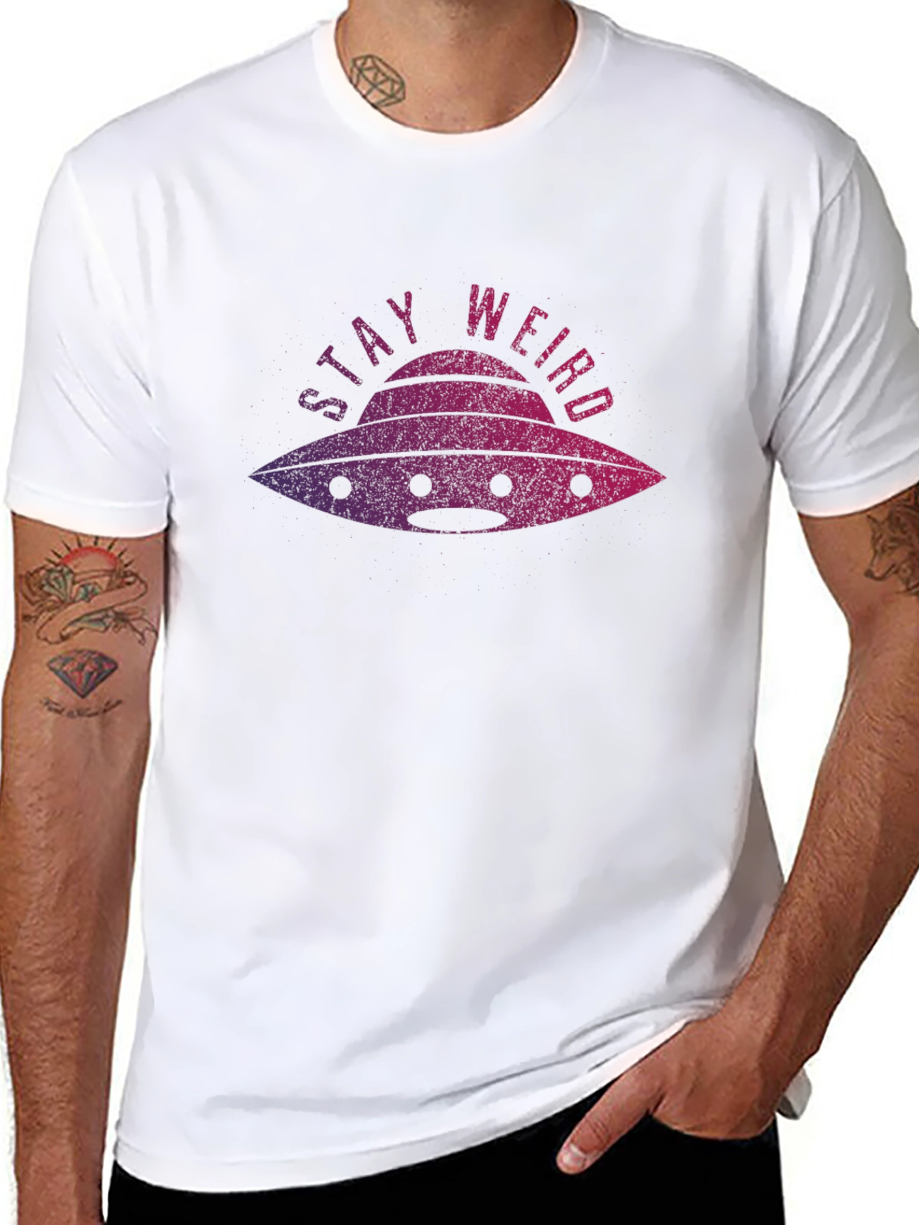 Stay Weird Alien Graphic Tee - Soft Cotton Blend