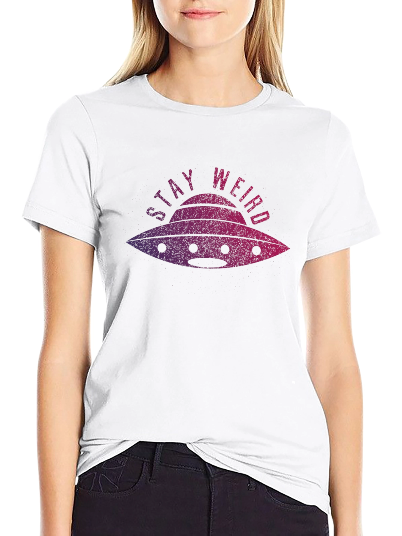 Stay Weird Alien Graphic Tee - Soft Cotton Blend