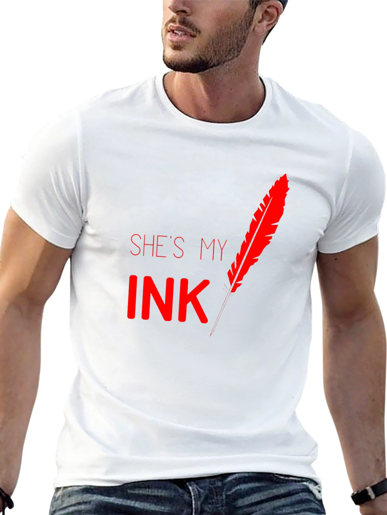 Shes My Ink Feather Graphic T-Shirt