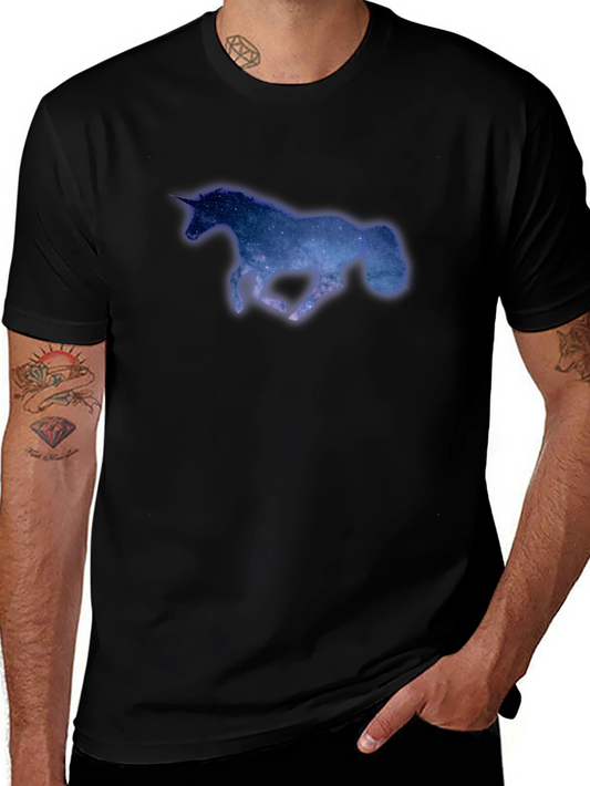 Galaxy Unicorn Black T-Shirt - Mens Short Sleeve