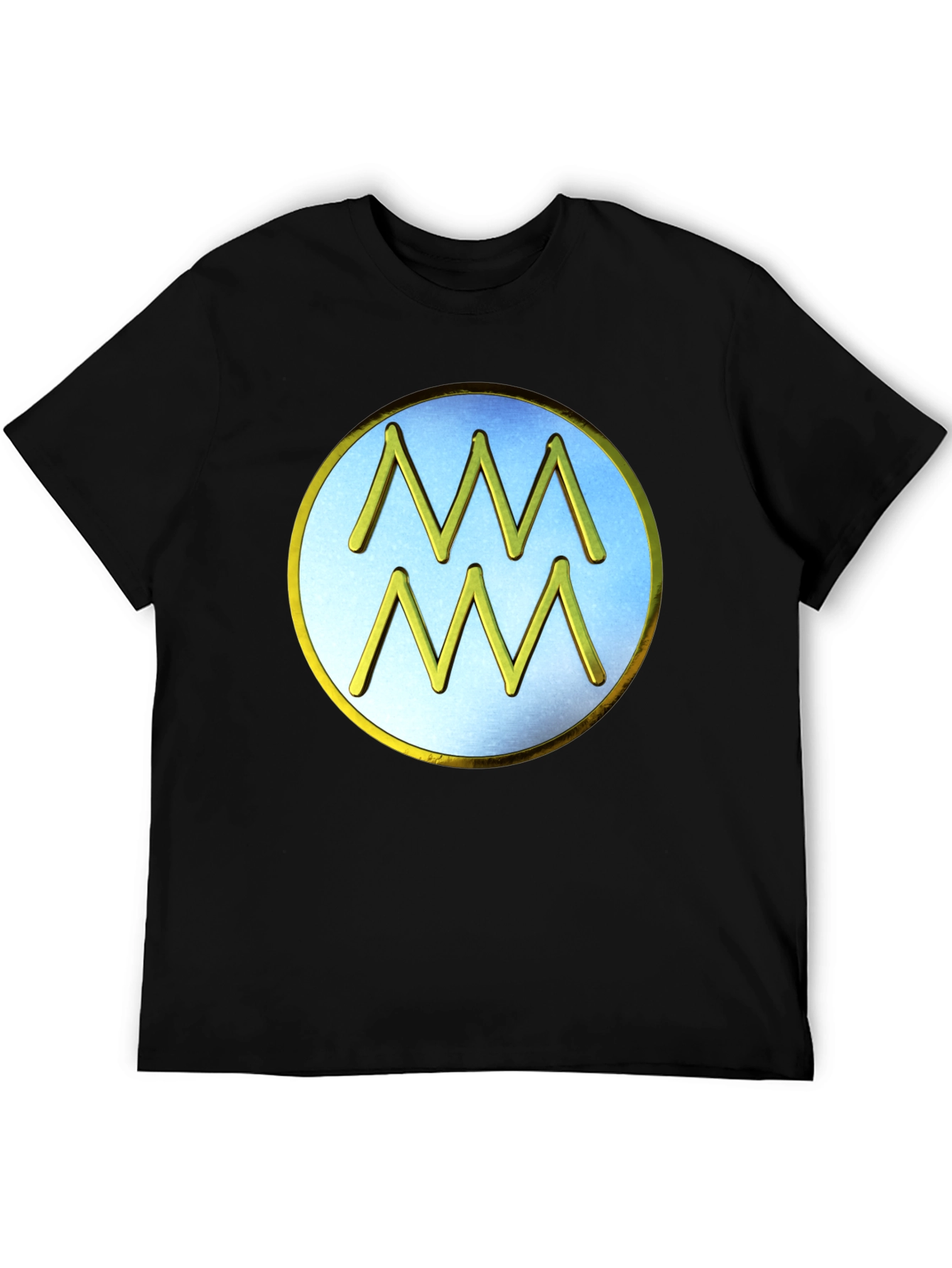Aquarius Zodiac Sign T-Shirt - Black