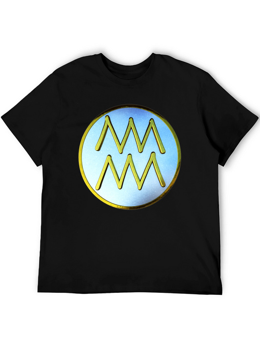 Aquarius Zodiac Sign T-Shirt - Black