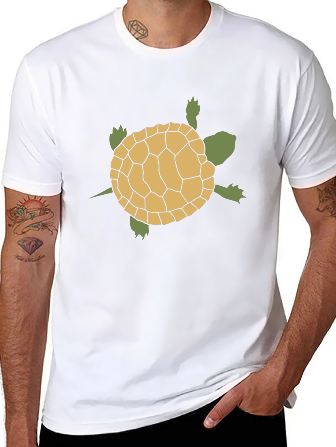 Turtle Graphic Tee - Black Cotton T-Shirt