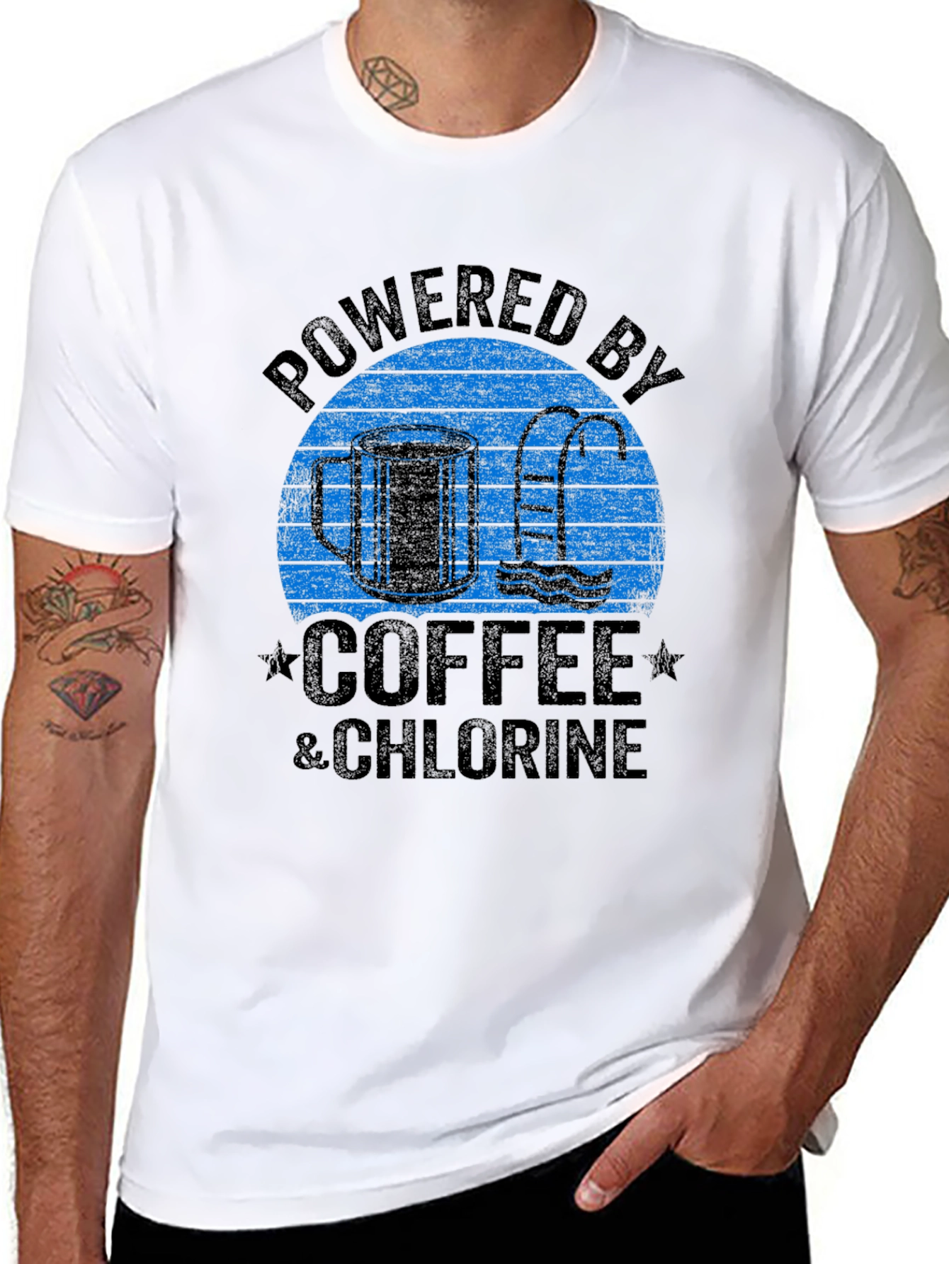 Powered by Coffee & Chlorine Graphic T-Shirt