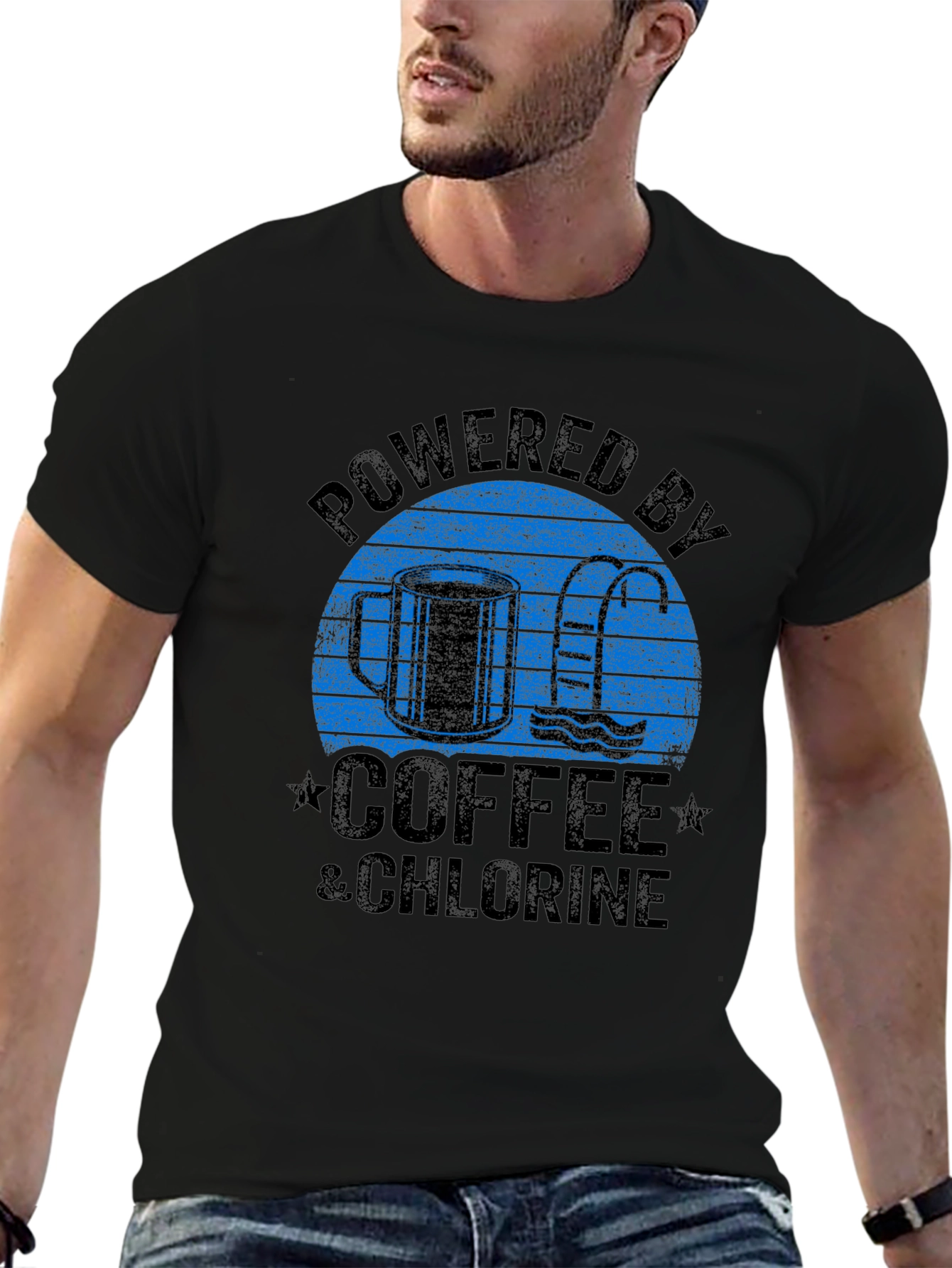 Powered by Coffee & Chlorine Graphic T-Shirt