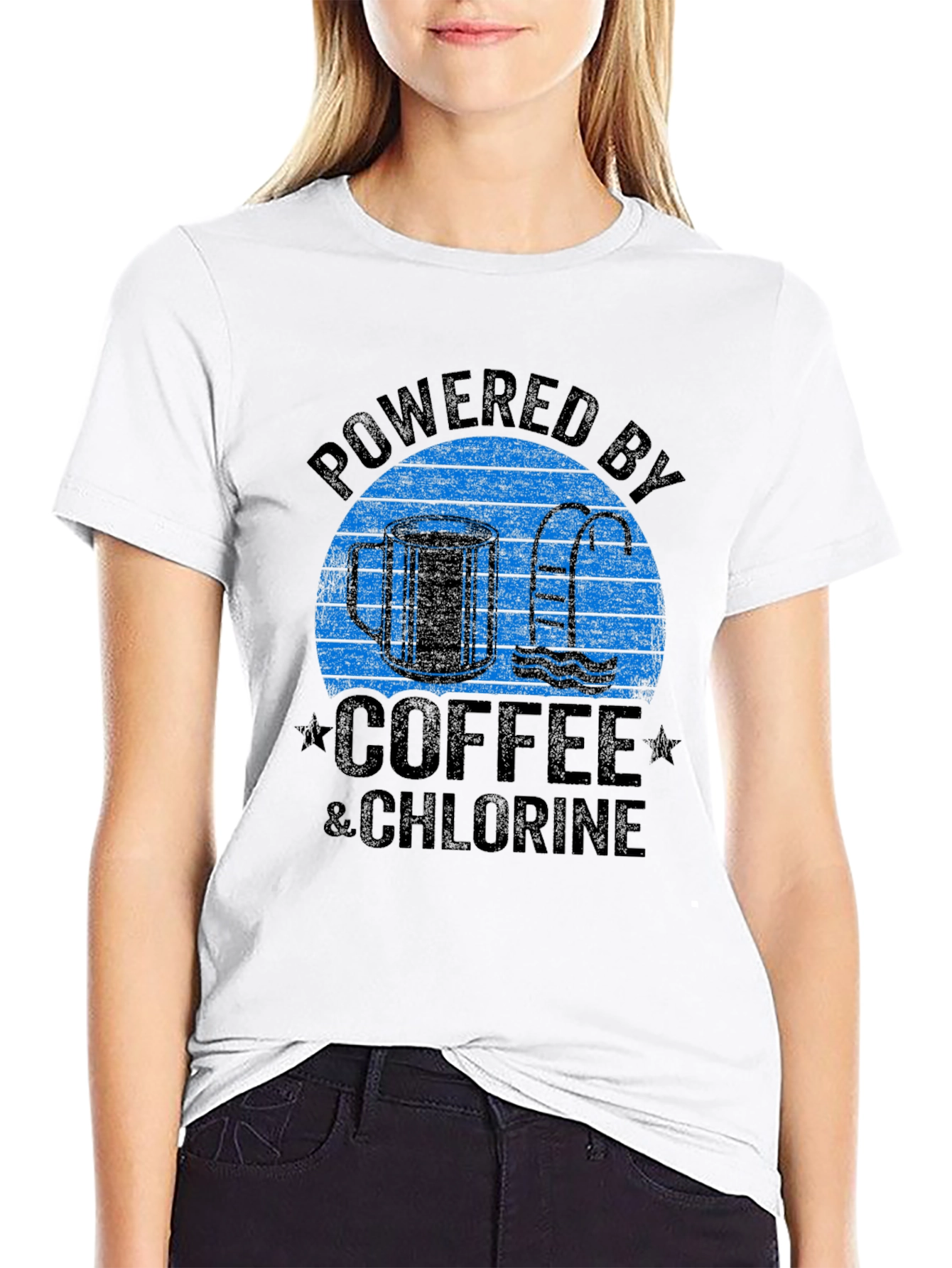 Powered by Coffee & Chlorine Graphic T-Shirt