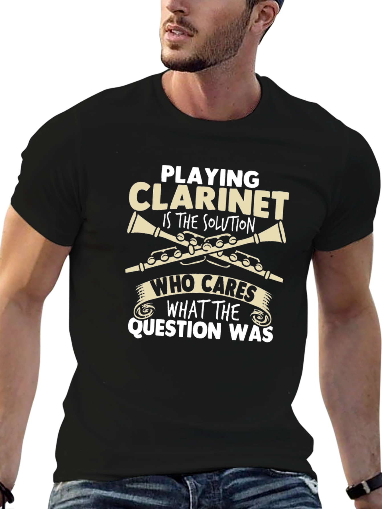 Clarine Playing Is The Solution Novelty Graphic T-Shirt