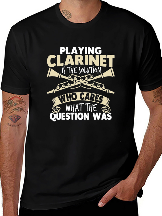 Clarine Playing Is The Solution Novelty Graphic T-Shirt