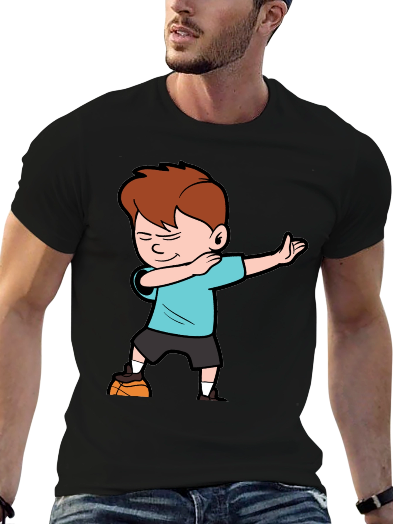 Dabbing Boy on Basketball Graphic T-Shirt