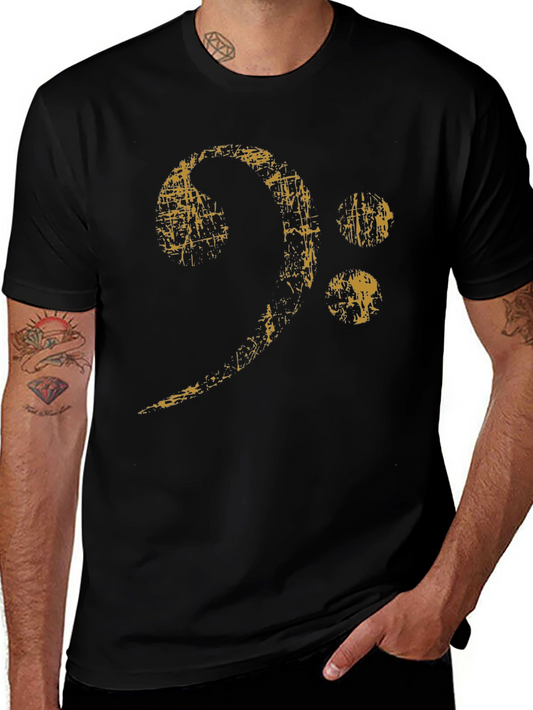 Vintage Bass Clef Graphic Tee - Music Lover T-Shirt