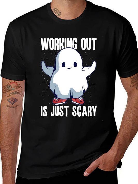 Workout Ghost T-Shirt - Scary Gym Humor Tee