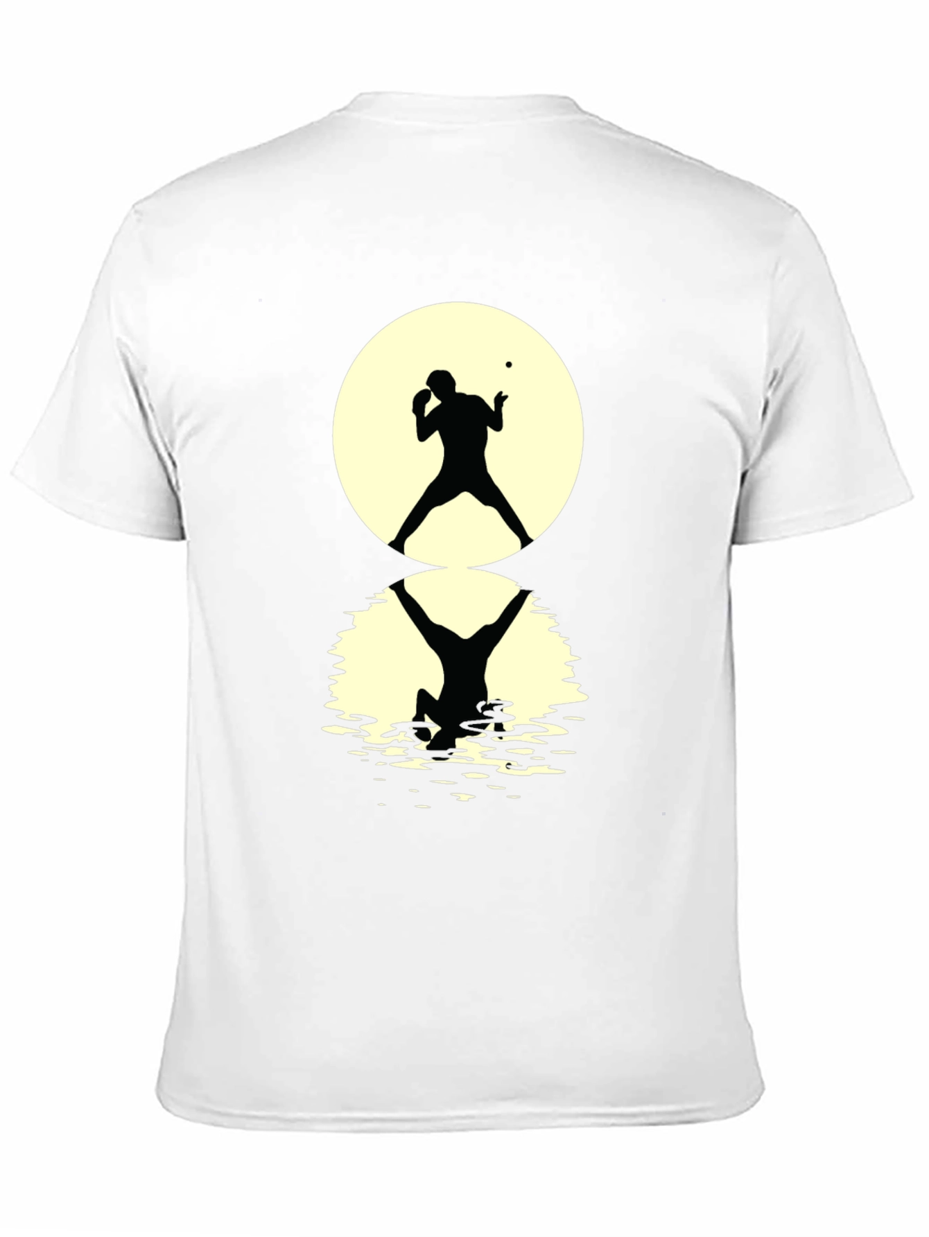 Ping Pong Player Silhouette Graphic Tee - Black