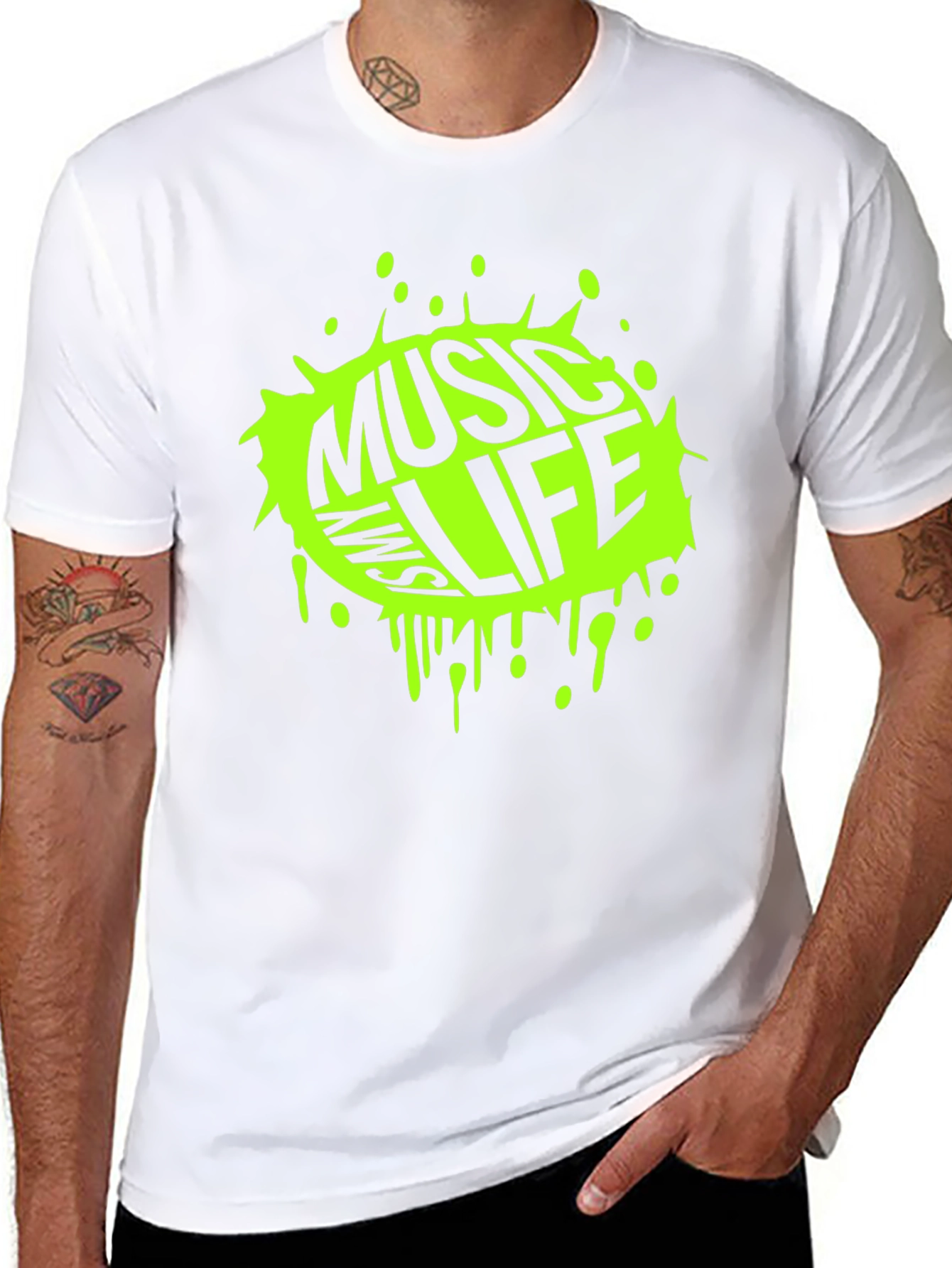 Music is Life Black Graphic T-Shirt