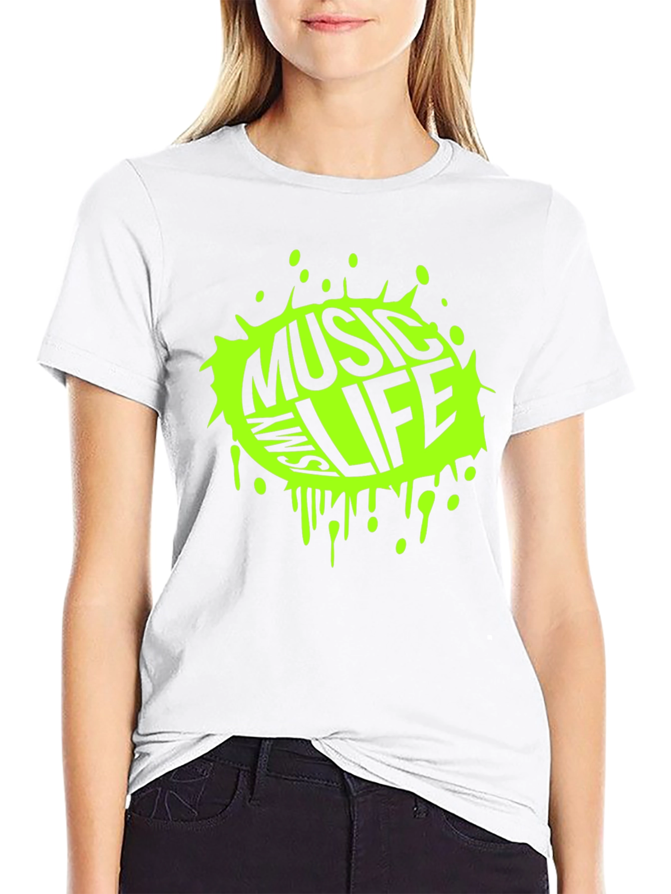 Music is Life Black Graphic T-Shirt