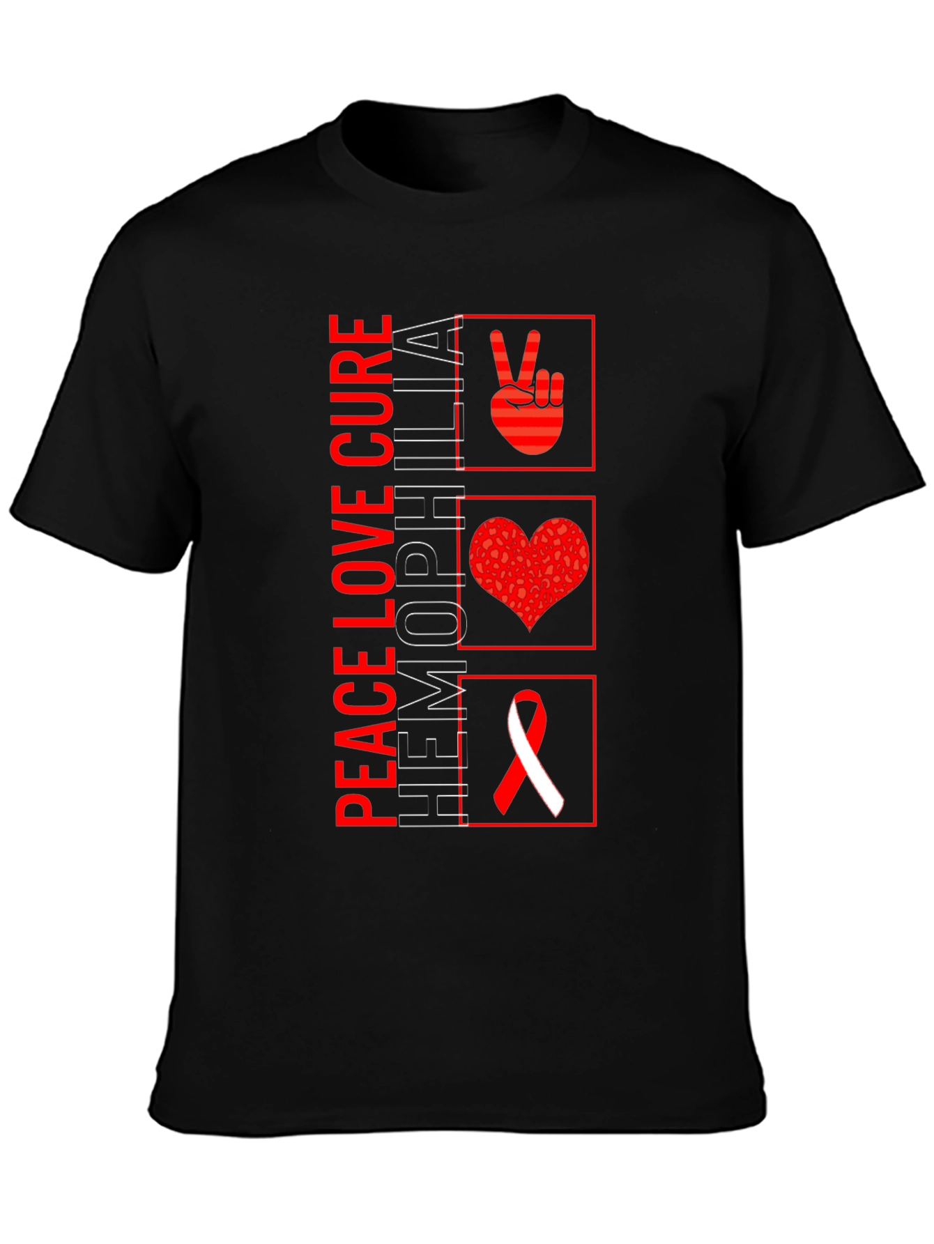 Peace Love Cure Hemophilia Awareness T-Shirt