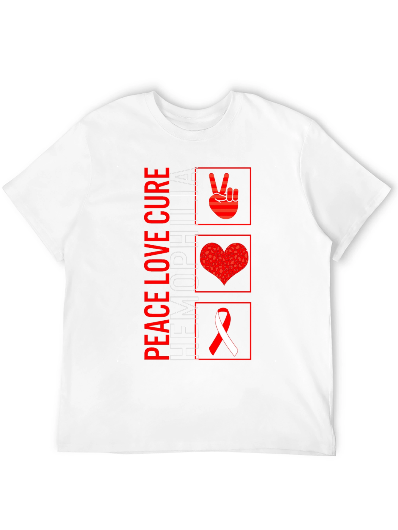 Peace Love Cure Hemophilia Awareness T-Shirt