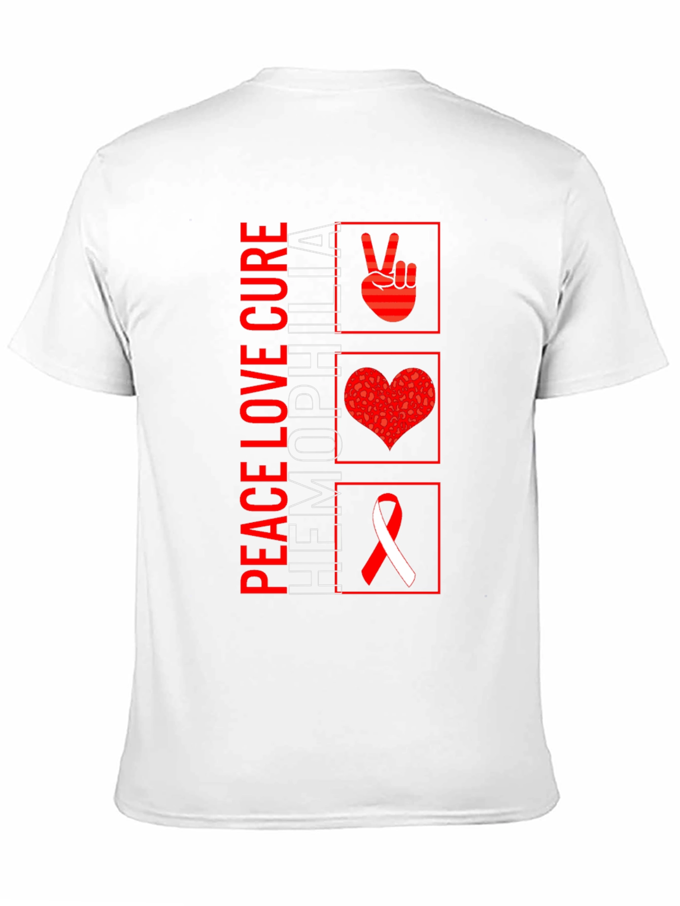 Peace Love Cure Hemophilia Awareness T-Shirt