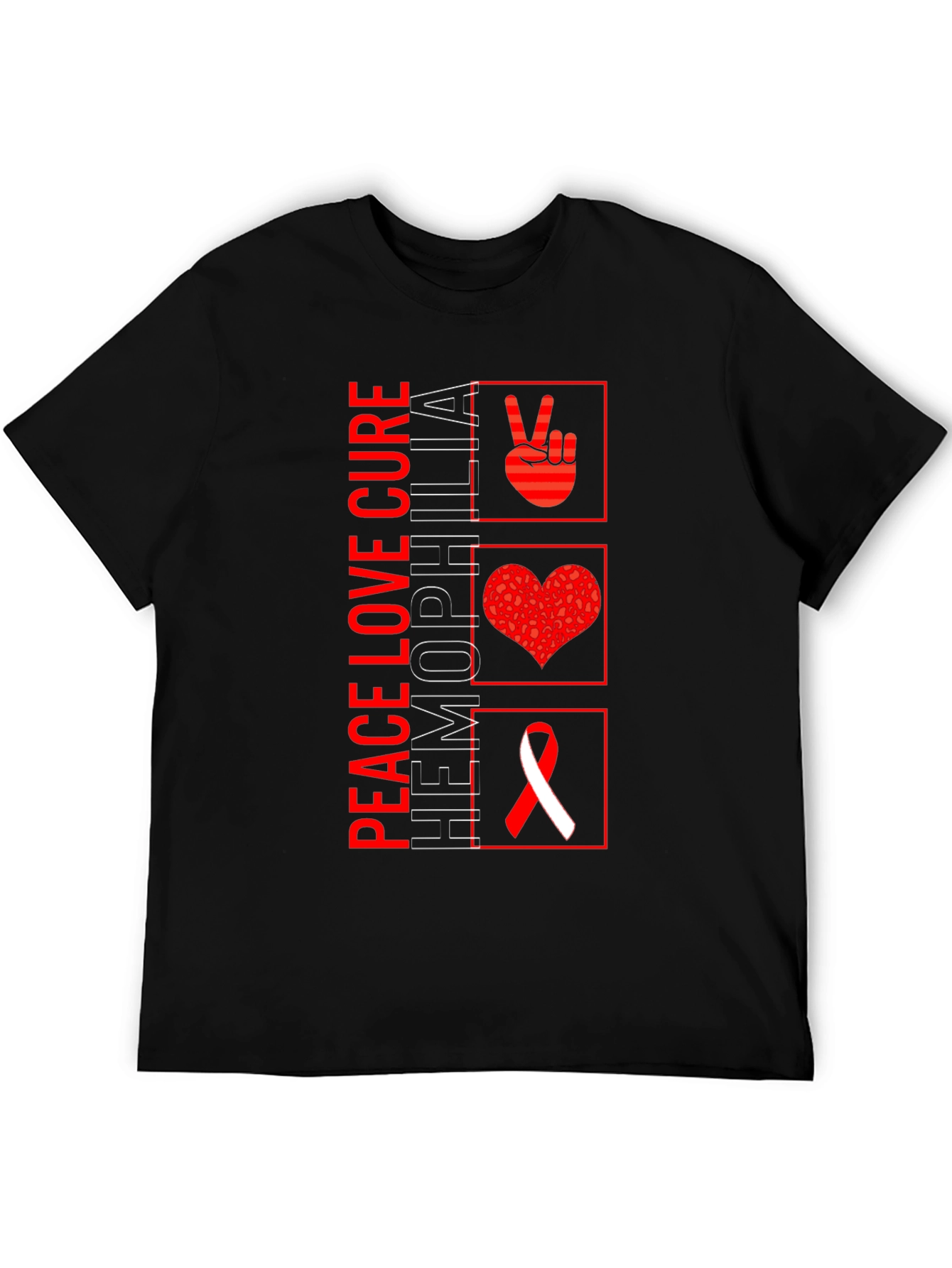 Peace Love Cure Hemophilia Awareness T-Shirt