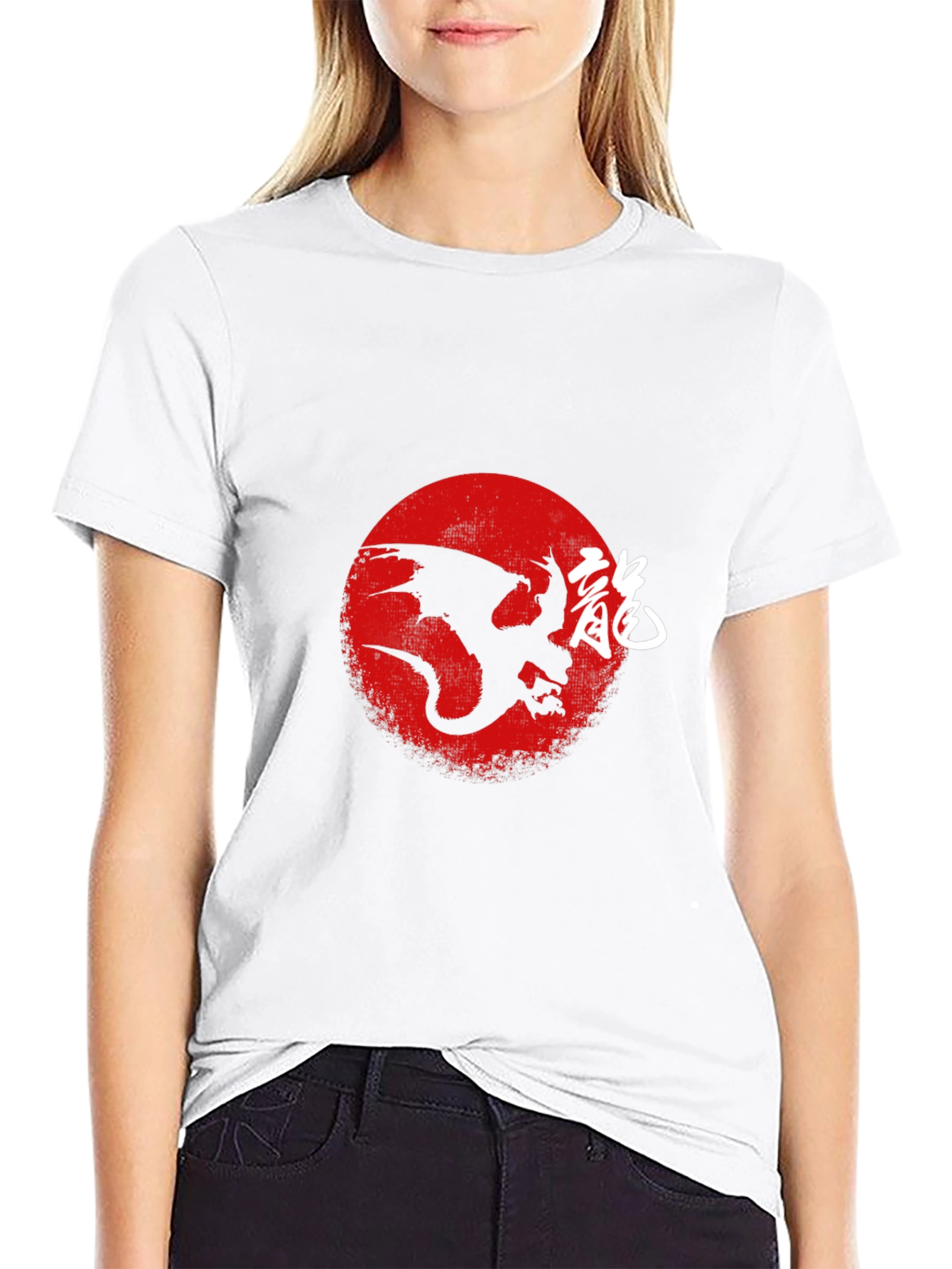Dragon Silhouette Graphic Black T-Shirt