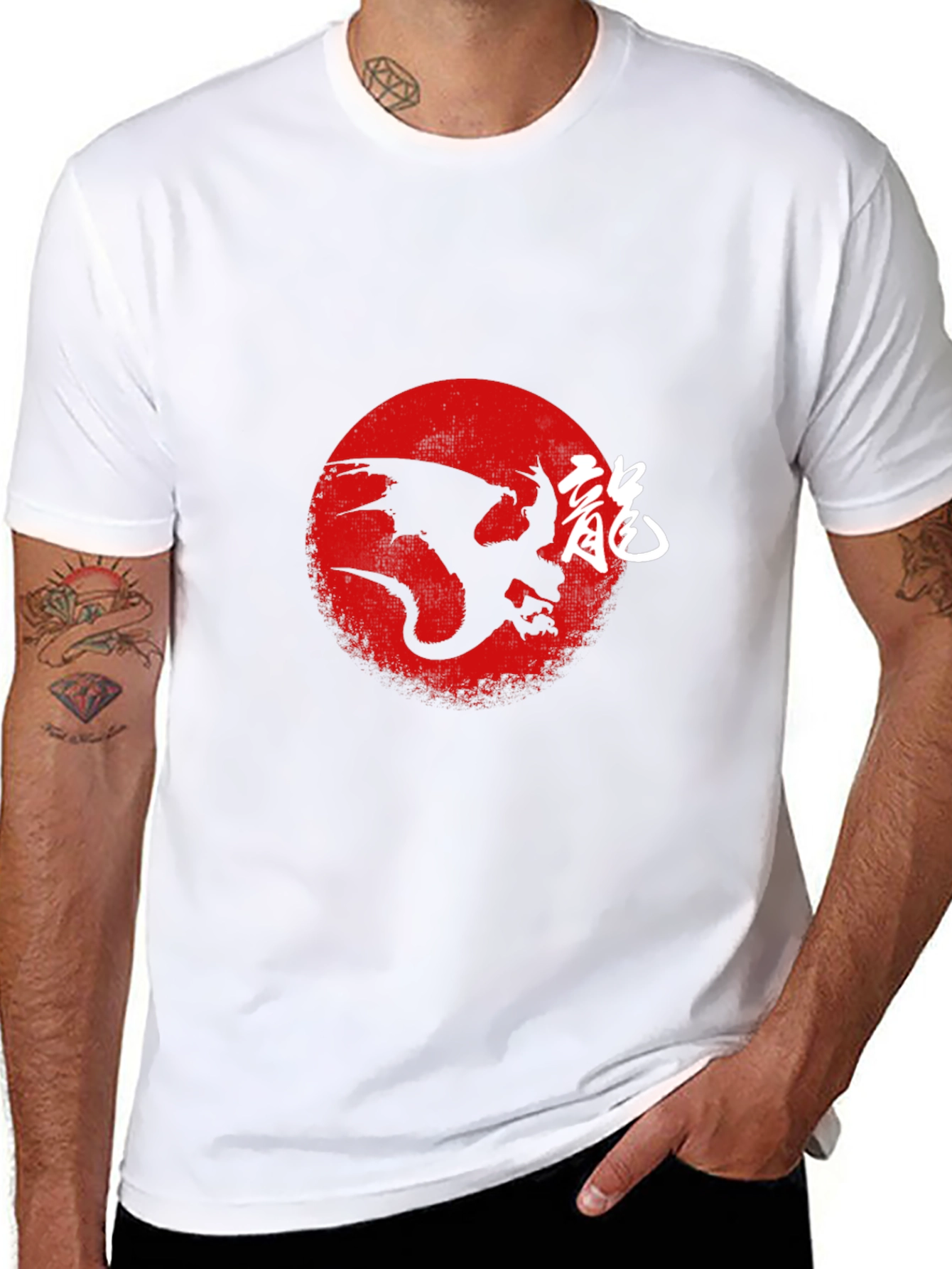 Dragon Silhouette Graphic Black T-Shirt