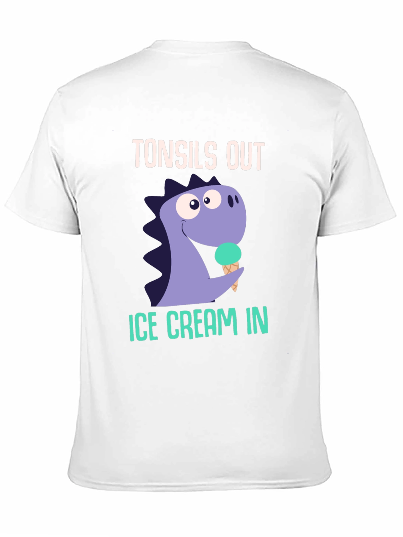 Tonsils Out Ice Cream In Dinosaur Graphic T-Shirt