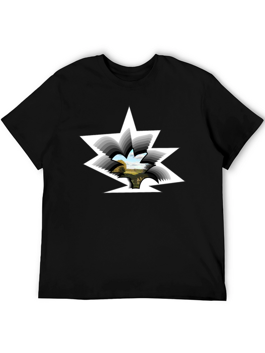 Surreal Landscape Tee - Black Cotton Crew Neck