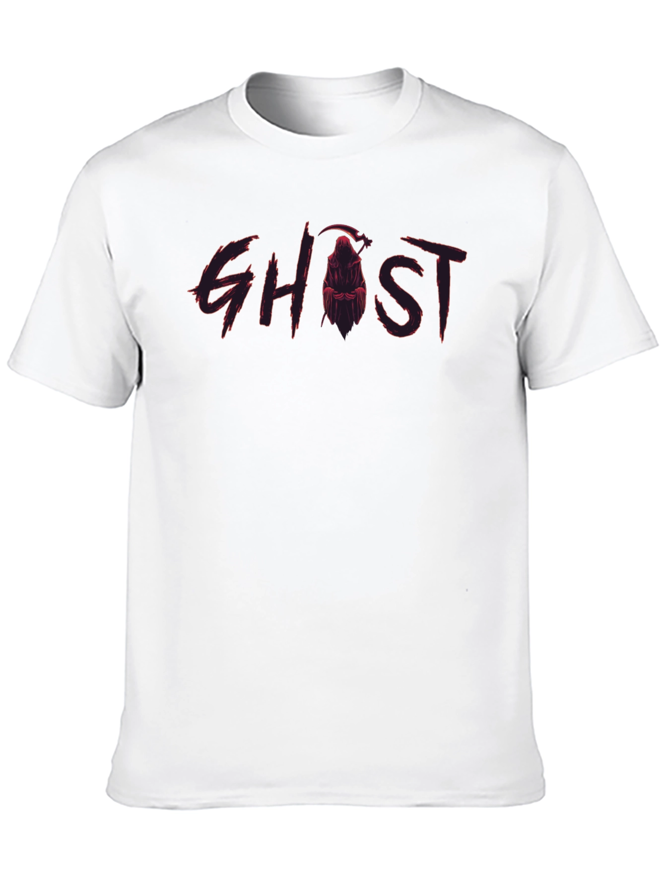 Ghost Reaper Graphic Print Black T-Shirt