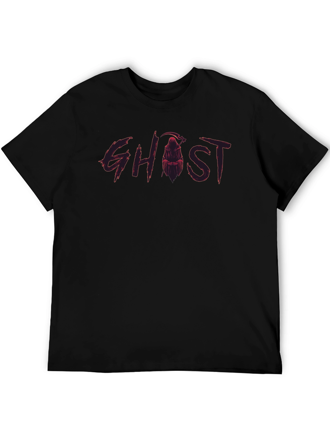 Ghost Reaper Graphic Print Black T-Shirt