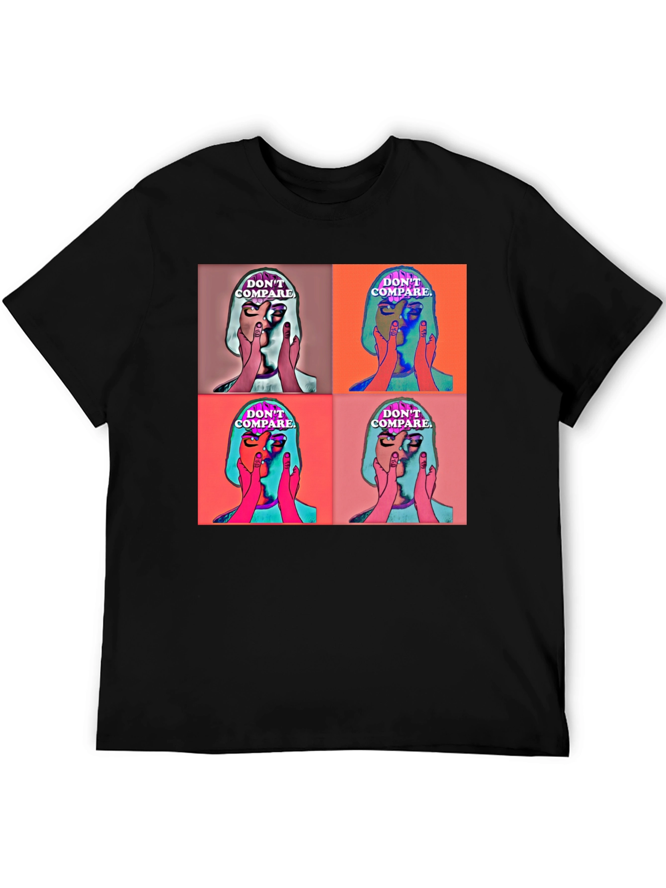 Dont Compare Graphic Print Black T-Shirt
