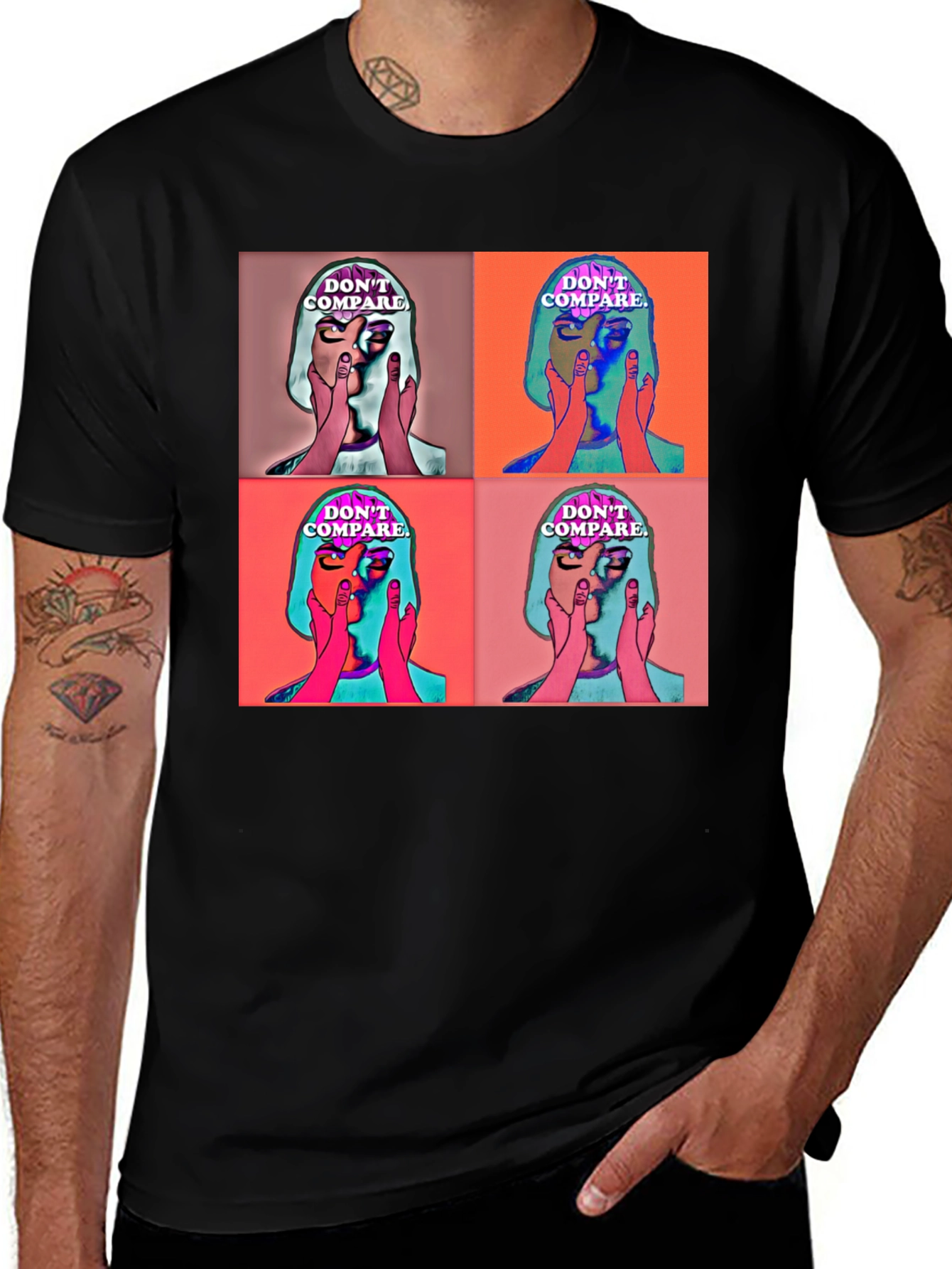 Dont Compare Graphic Print Black T-Shirt