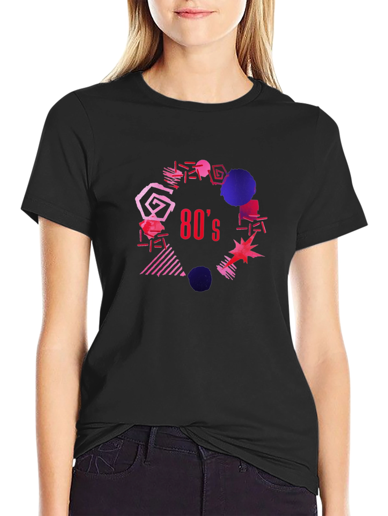 Retro 80s Graphic Tee - Black T-Shirt