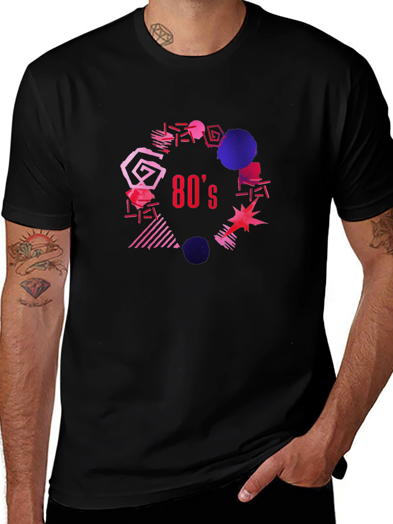 Retro 80s Graphic Tee - Black T-Shirt