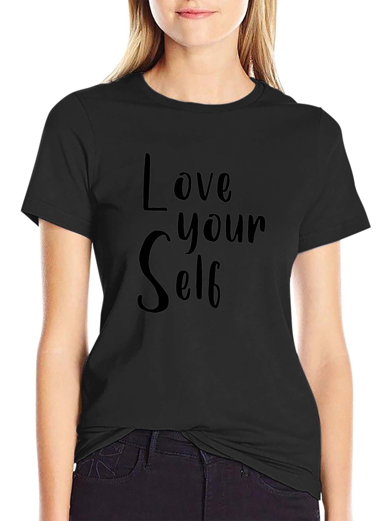 Love Yourself Graphic T-Shirt - Black