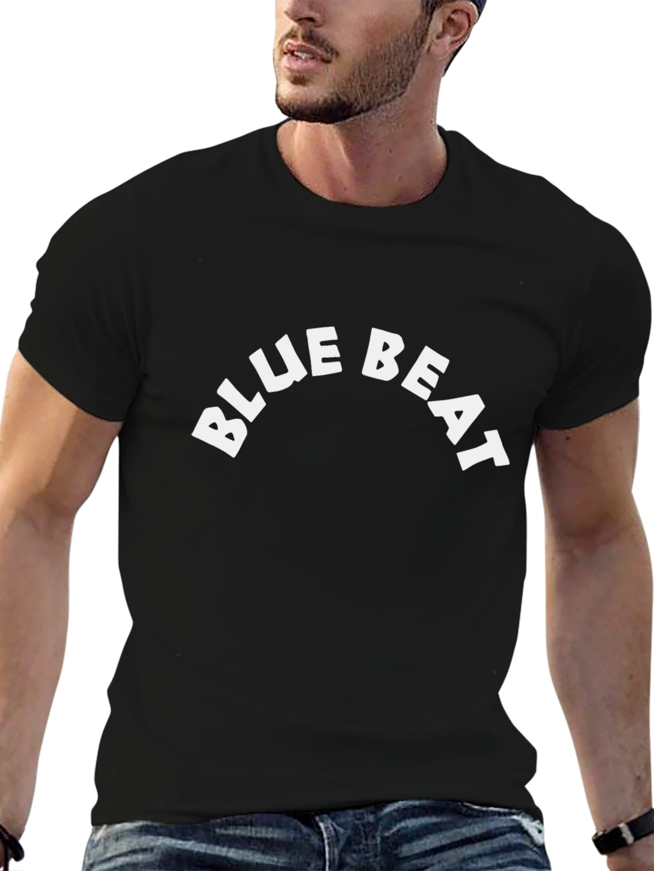 Blue Beat Black Graphic T-Shirt