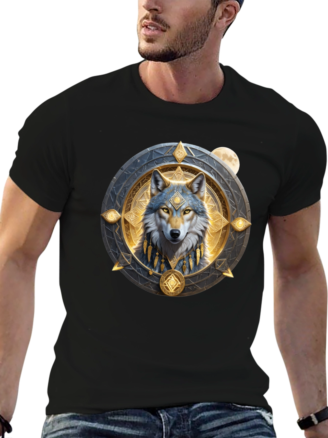 Wolf Spirit Graphic Tee - Black