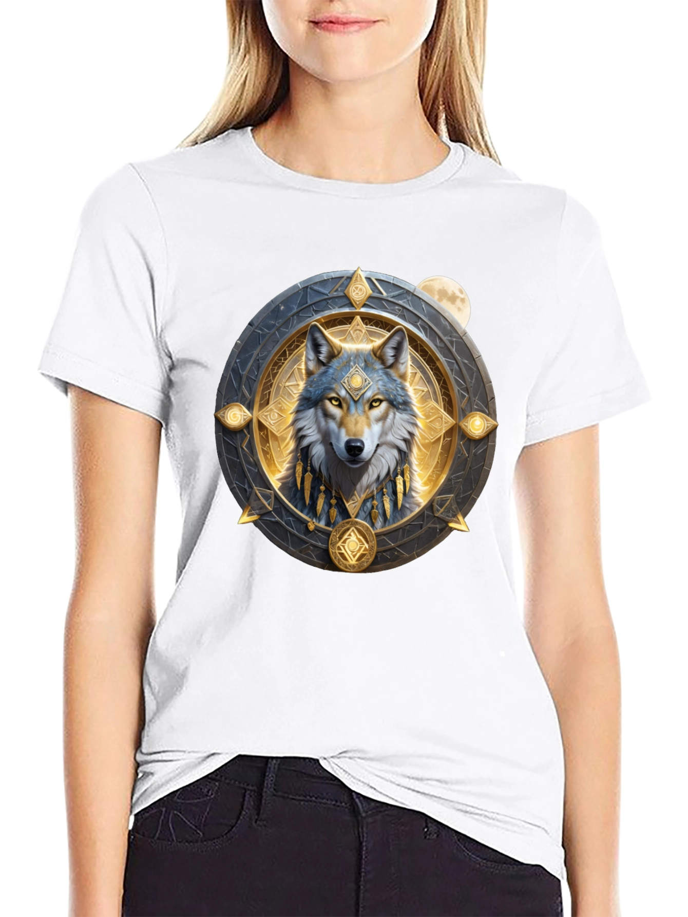Wolf Spirit Graphic Tee - Black