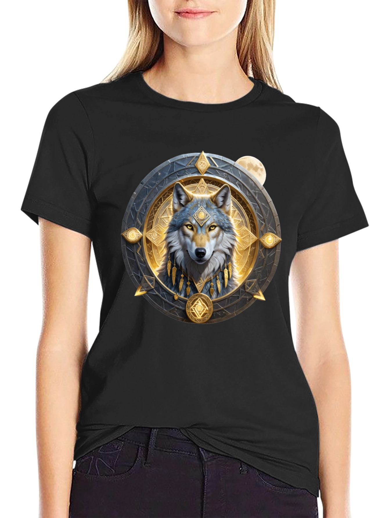 Wolf Spirit Graphic Tee - Black