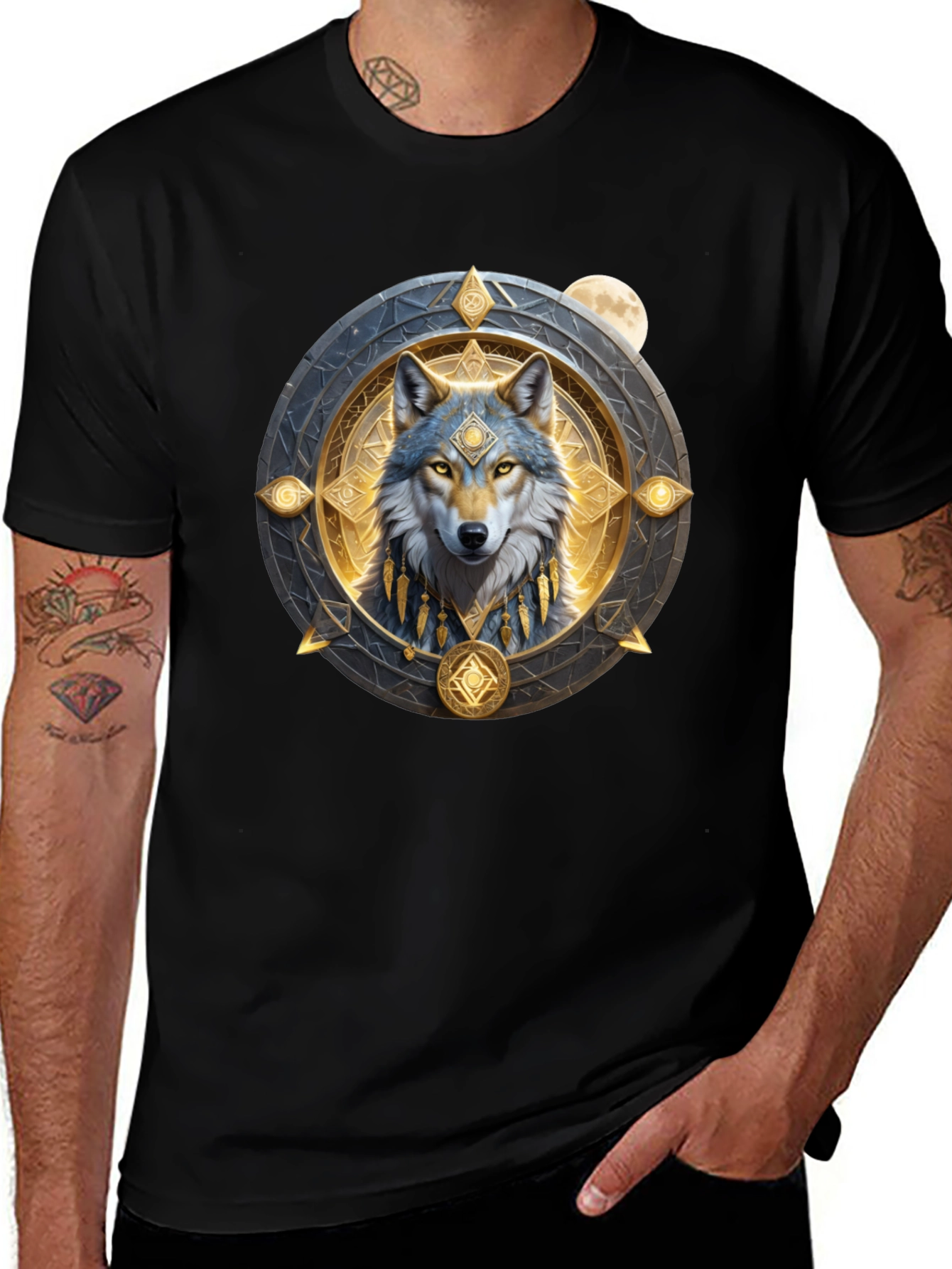 Wolf Spirit Graphic Tee - Black