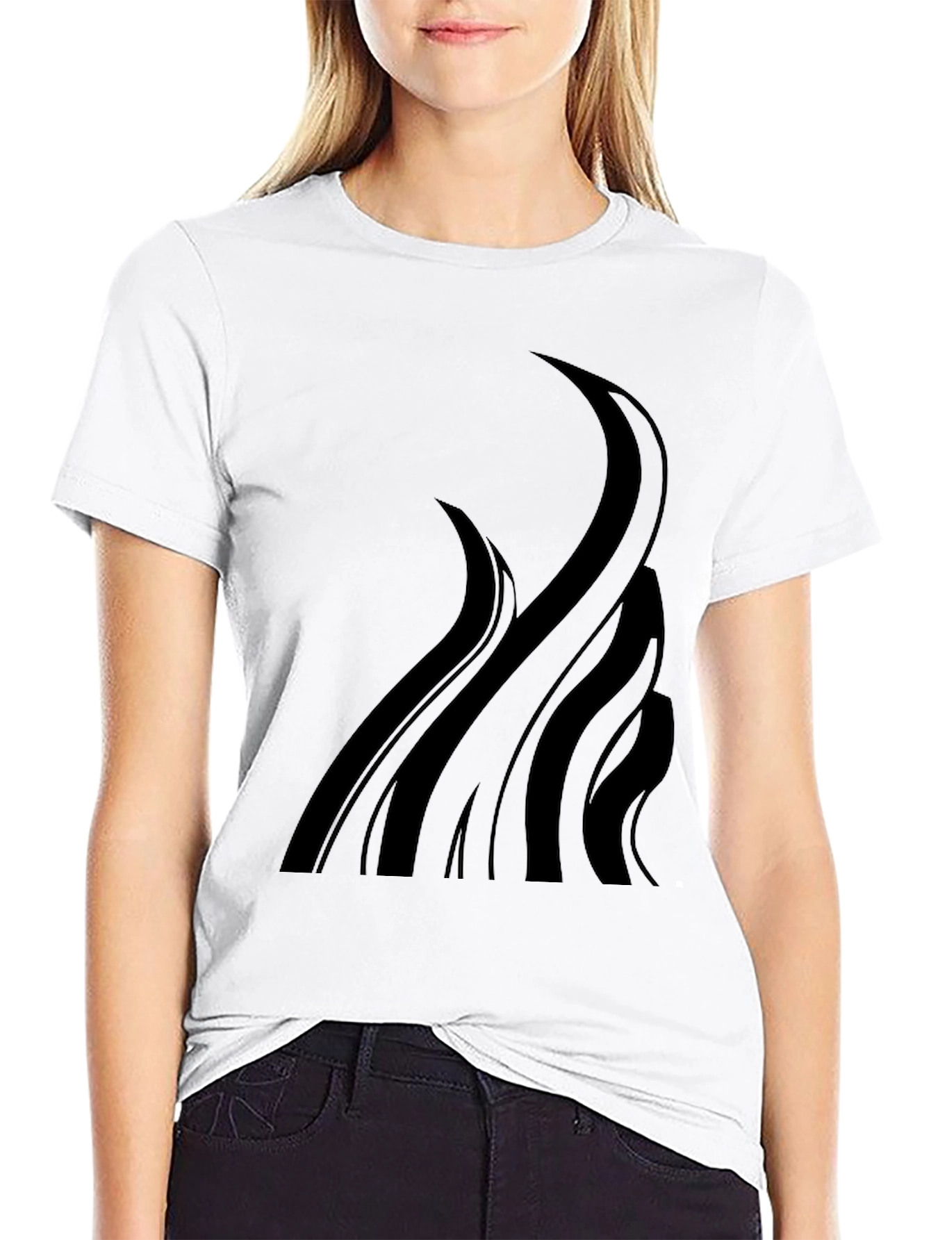 Black Graphic Tee - Abstract Tentacle Design