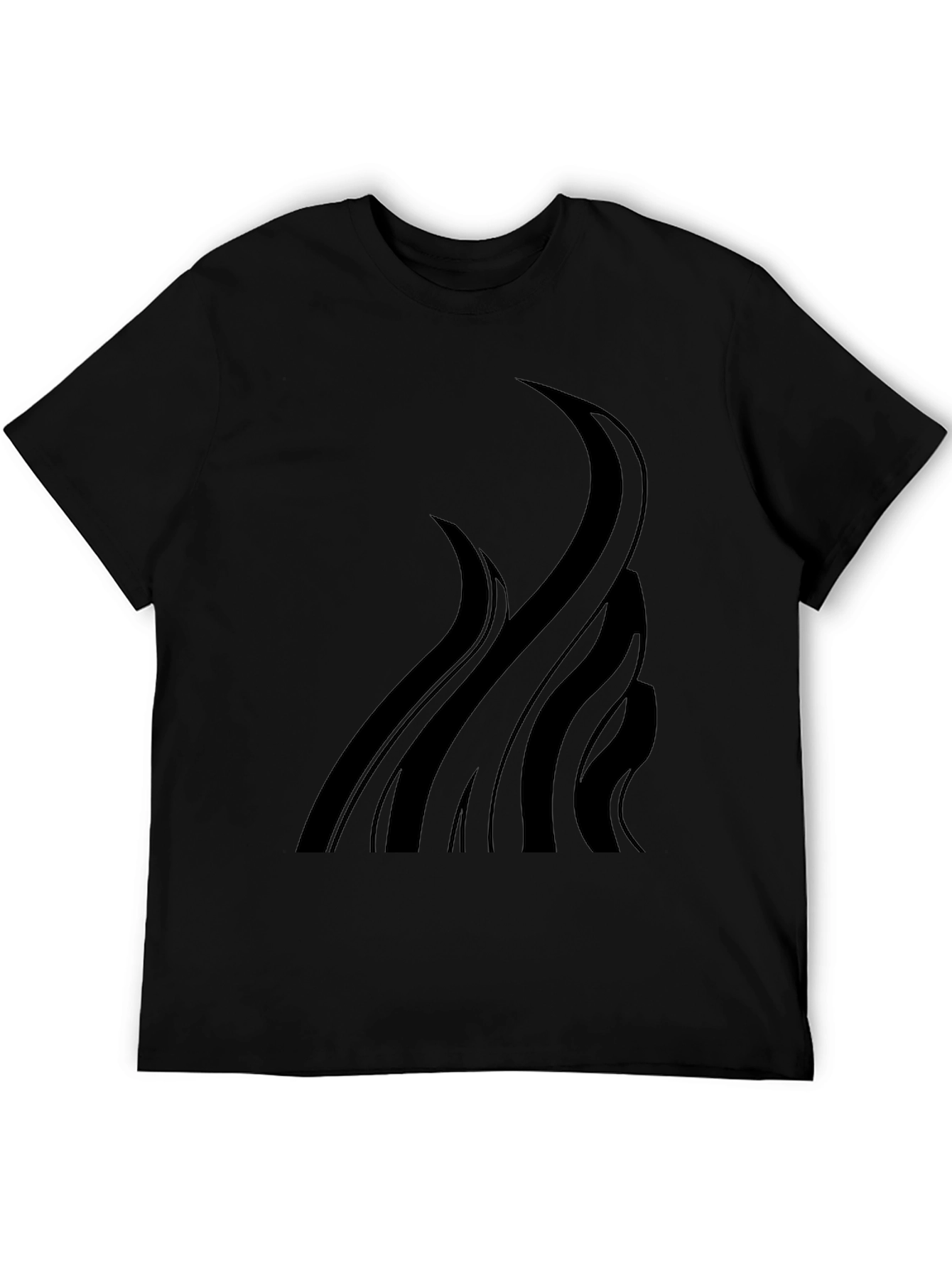 Black Graphic Tee - Abstract Tentacle Design