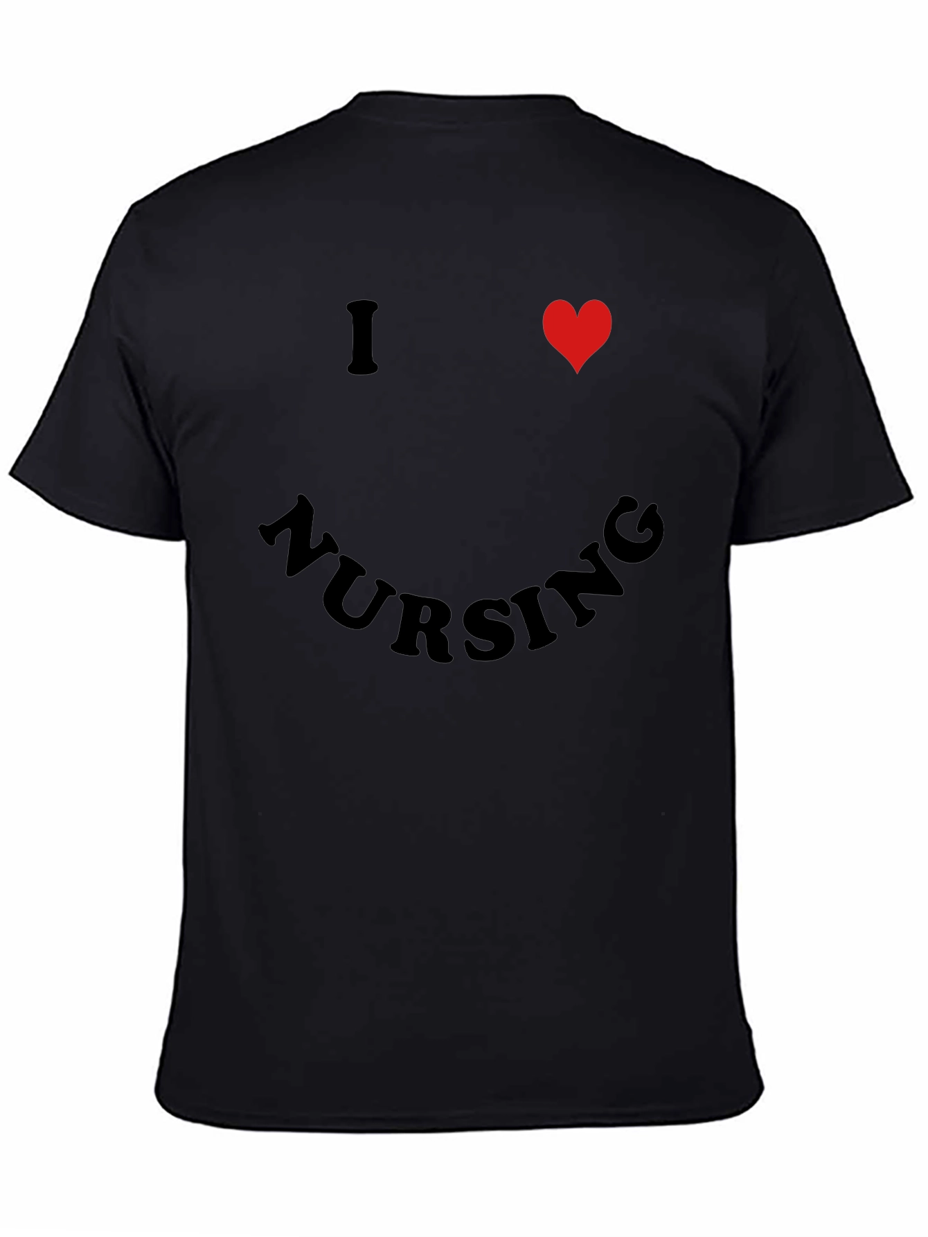 I Heart Nursing Black Graphic T-Shirt