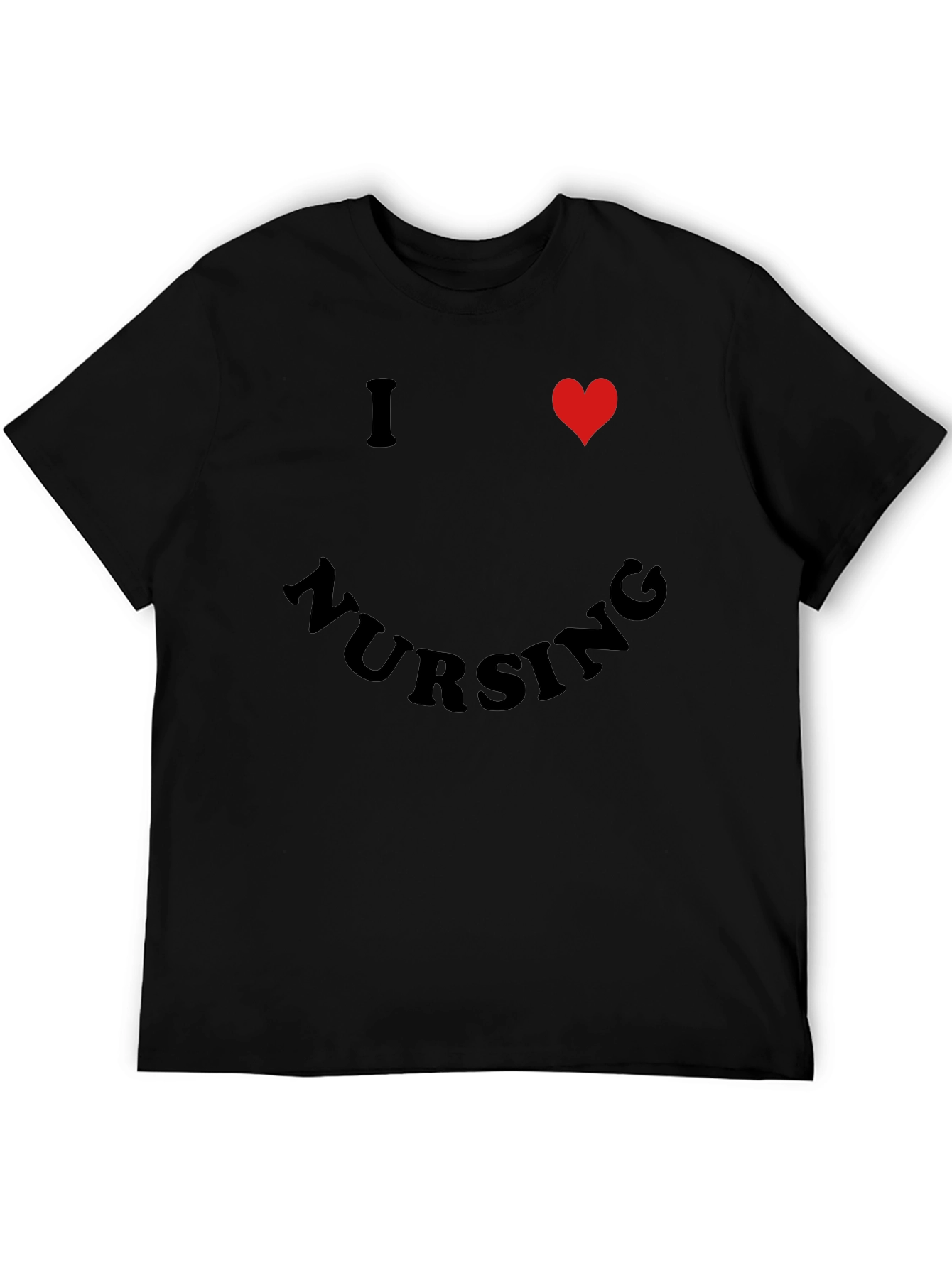 I Heart Nursing Black Graphic T-Shirt