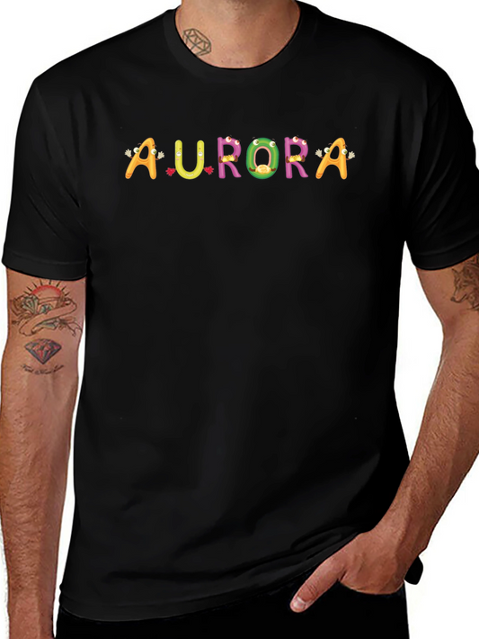 Aurora Cartoon Letter T-Shirt - Fun & Casual Style